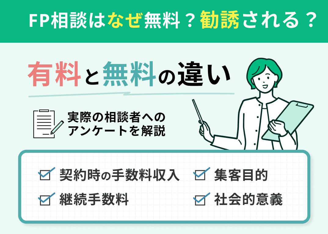 FP相談はなぜ無料？勧誘される？相談者81名アンケート調査を実施！