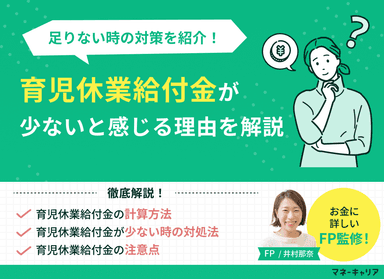 育児休業給付金が少ない理由とは？足りないときの対策を紹介のサムネイル画像