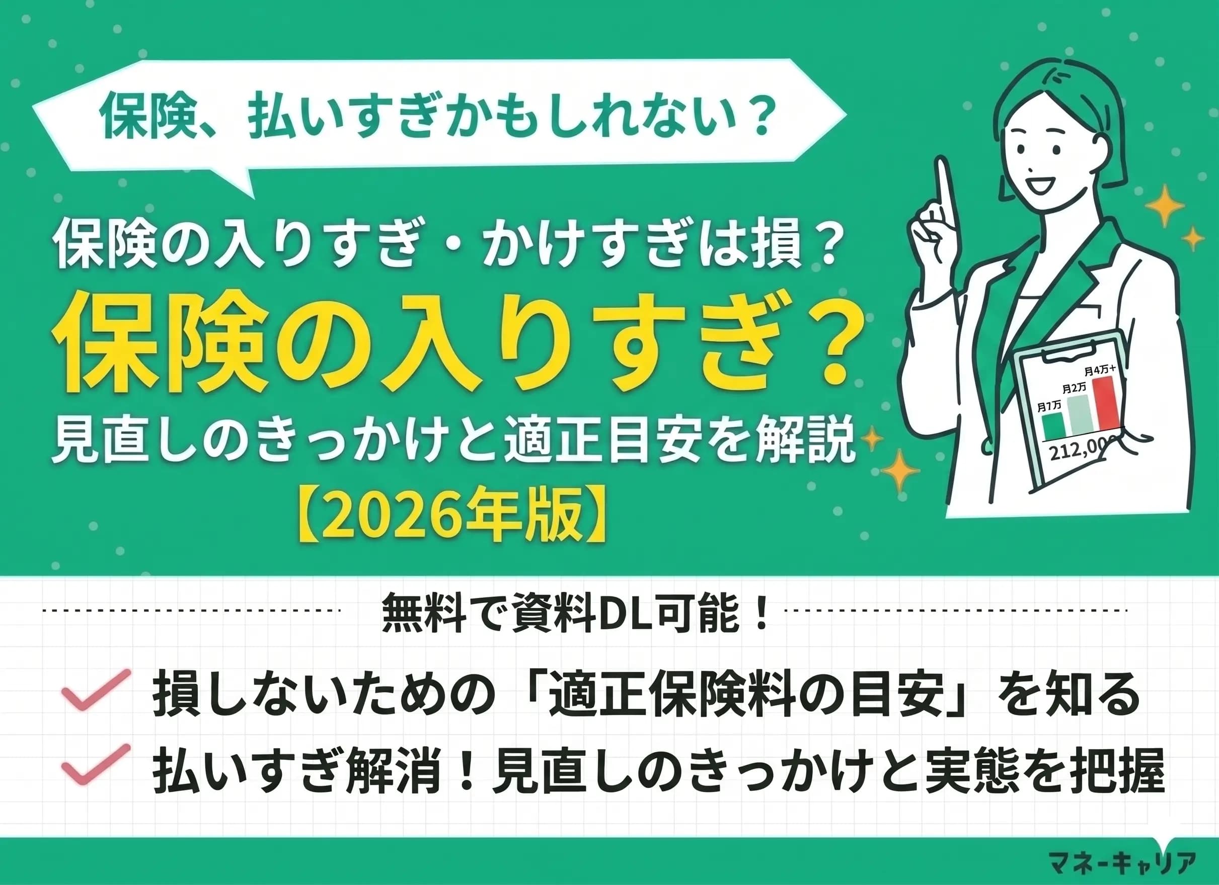 保険の入りすぎ・かけすぎは損?適正保険料の目安や見直しのきっかけも解説【2026年版】